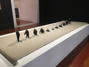 Ji Wenyu and Zhu Weibing, The Water is Very Deep, 2013. Wood, clot, foam, copper wire, thread and gauze. Leo Gallery, Shanghai, 2019.